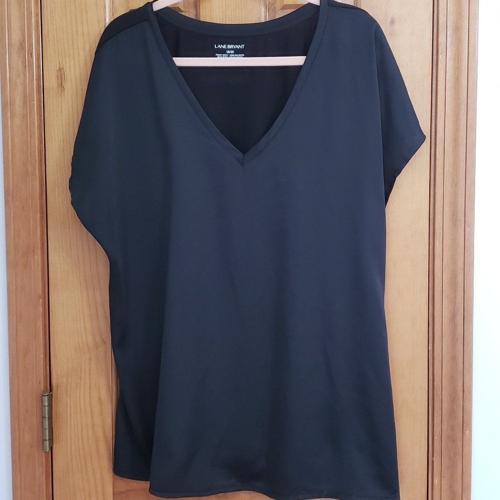 Black Satiny front top